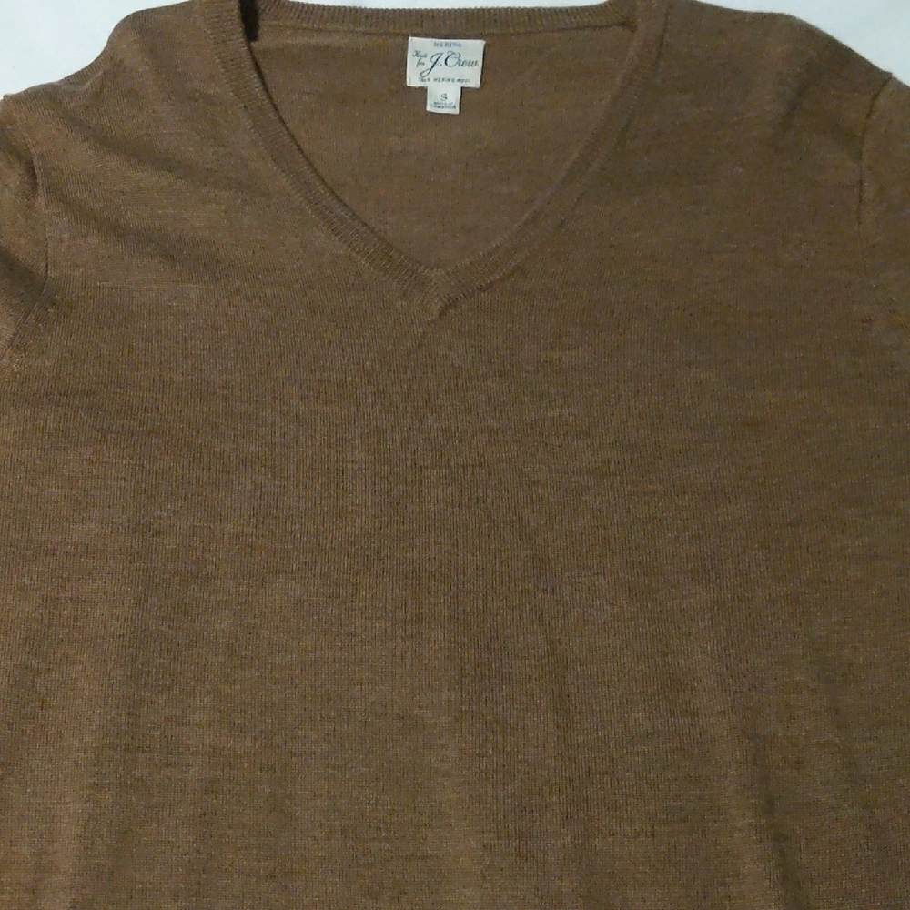 J. Crew Brown V-Neck Sweater in Classic Design